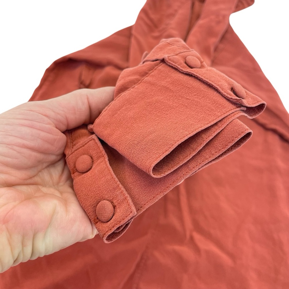 Sézane Silk Shirt Dress 34 Rust/Orange - Picture 12 of 15